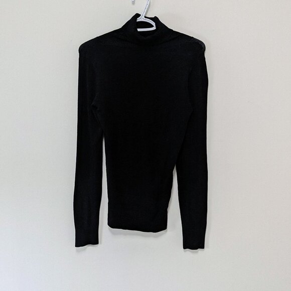 Rickis Black Turtleneck – Ribbed Neck & Sleeve Detail - Picture 2 of 2